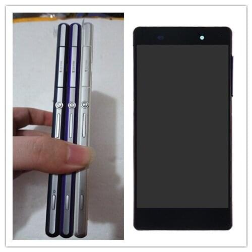 Black white purple For SONY Xperia Z2 Display Touch Screen Digitizer with Frame Replacement Z2 D6502 D6503 D6543