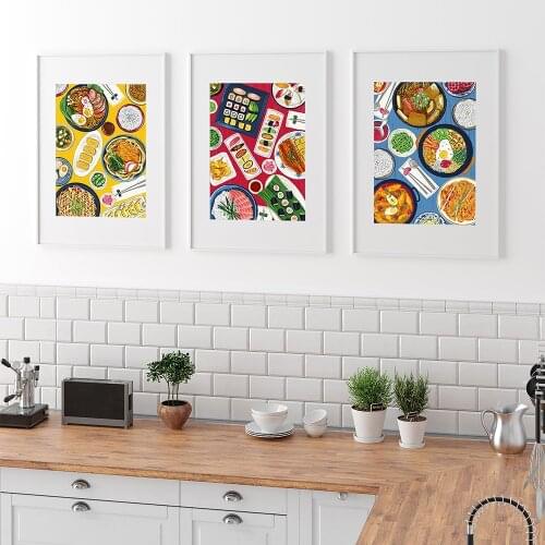 Home Decor Japanese Cuisine Canvas Paintings Housewarming Chef Pictures Food Wall Art HD Printed Modular Poster For Living Room