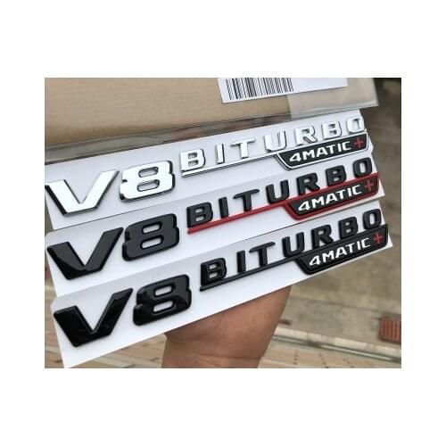 2pcs V8 BITURBO 4matic+ car fender emblem sticker for Mercedes Benz AMG w117 cla45 w205 c63 w212 e63 w207 w176 a45 x156 gla45