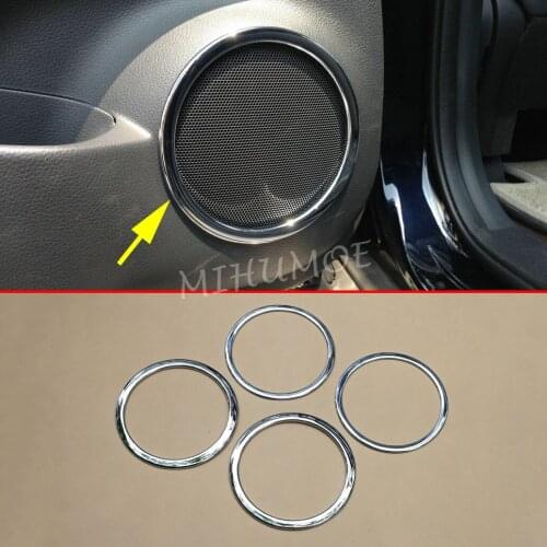 Chrome Door Speaker Ring Surrounds Cover Trim For Nissan 2014-2020 Qashqai J11, 2017-2021 Rogue Sport