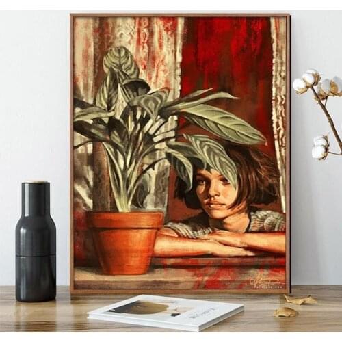 GATYZTORY framed girl paint by numbers for adults figure Picture paint on canvas for home decoration