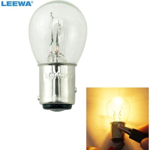 LEEWA 200pcs 24V BAY15D 1157 P21/5W S25 Car Clear Glass Lamp Brake Tail Bulb Truck Bus Indicator Halogen Lamp #CA1227