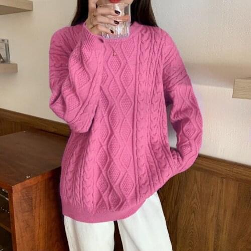2020 Ne'w Hot Fashion Ladies Full Sleeve Women Knitting Sweater O-Neck Loose Pullover Jumper Female Casual Knitted Girls