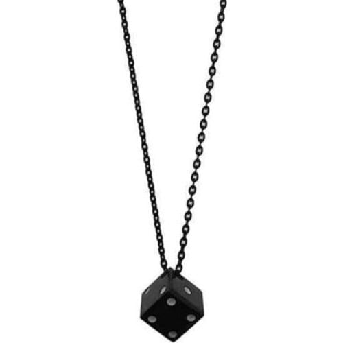 Fashion Design Hip Hop Sweater Chain Necklace Couple Lucky Dice Black Necklace Punk Mens Womens Jewelry Accessories