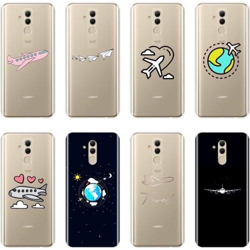 TPU Soft Phone Case For Huawei Mate 9 10 20 Lite Silicone Airplane Star Travel Flying Back Cover For Huawei Mate 7 8 9 10 20 Pro