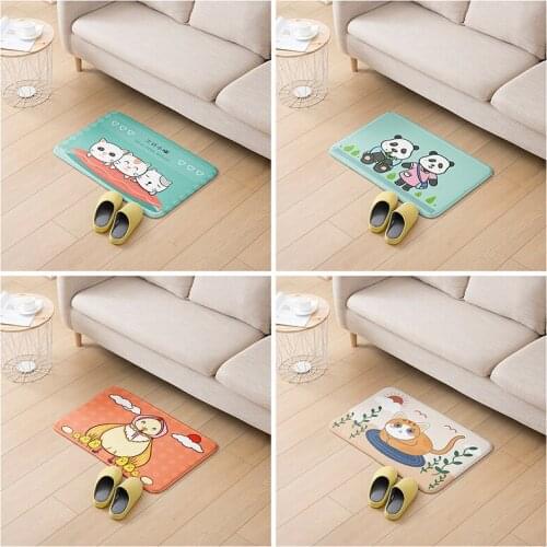 New Waterproof Flannel PVC Carpet Cartoon Animal Kids Toy Rug Bedroom Living Room Floor Mat Entrance Welcome Door Mat Home Decor