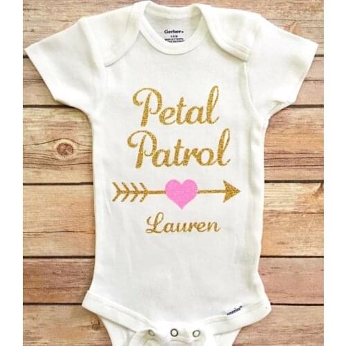 Personalize Petal Patrol Outfit, Flower Girl wedding kids t shirts tops birthday gifts tees baby shower toddler outfit bodysuit