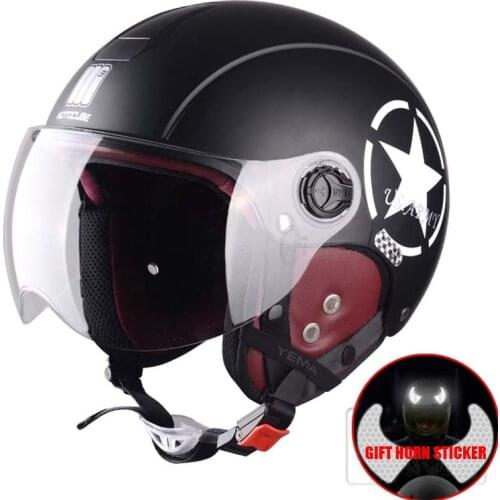 Semi-Packed Muntjac Sude linner Sunscreen Electric Vehicle Helmet Motorcycle Motociclet Half Casco Capacete Helmets + gift tab