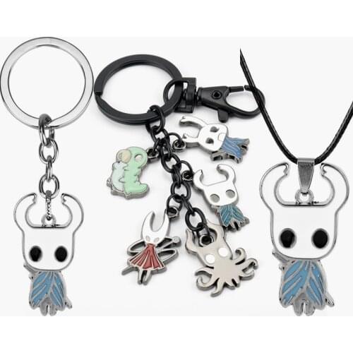 Hollow Knight Keychain Cartoon Metal Octopus Pendant jewelry Bag Key Holder Trinket Gift Key Chains Key Ring Llaveros