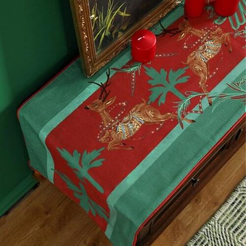 Christmas Coffee Table Cloth American Chest Drawers Tablecloth Shoe Cabinet Cover Euro Exquisite Long Strip Party Poliday Decor