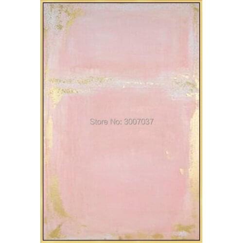 Hand-painted Pink and Gold Oil Painting Canvas Abstract Canvas Painting for Dining room home decor Wall art No Frame