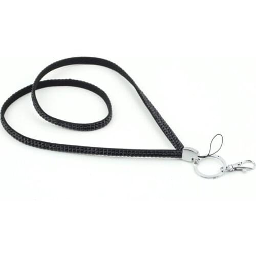 Crystal Glimmering Rhinestone Bling Custom Lanyard & ID Badge Cellphone Key Holder Ring Wholesale