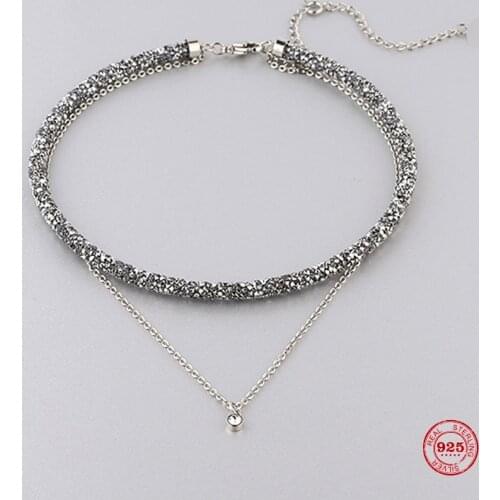 Fashion Charm Pure 925 Silver Original 1:1 Copy, Simple Design Short Clavicle Chain Wild Necklace Female Luxury Jewelry Gifts