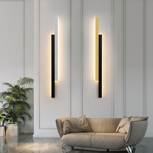 Modern wall hanging simple lighting living room art deco luxury background designer bedroom bedside double color matching long w