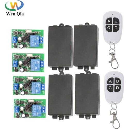 433MHz Universal Wireless Remote AC 110V 220V 4 gangs 1CH 4 gangs rf Relay and Transmitter Remote Control Light/Home appliance