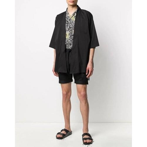 Japanese kimono cardigan men haori yukata male samurai costume clothing kimono jacket mens kimono shirt yukata haori