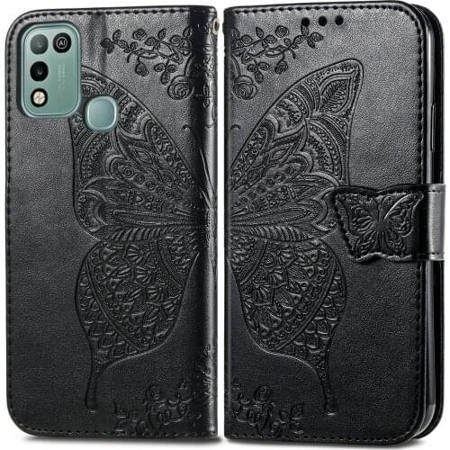 For Infinix Hot 10 Play 2021 Protective Case 3D Butterfly Card Slot Wallet Funda infinix Hot10 Play Case Hot 10Play Flip Cover