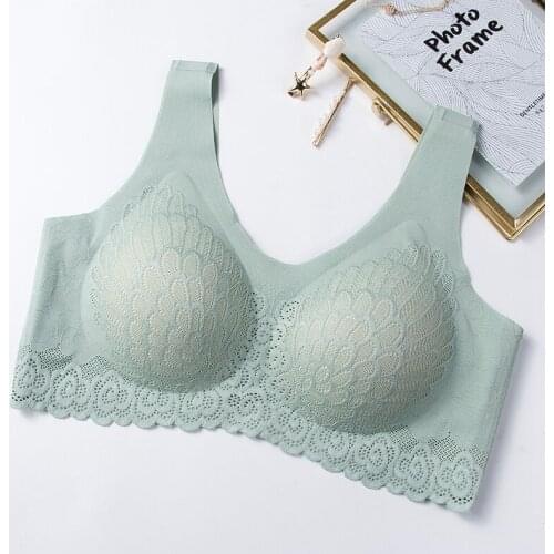 Plus Size Seamless Bras BH Sexy Bralette With Pad Vest Top Gathers Shock-Proof Female Intimate Fashion Soft Comfortable Bralette