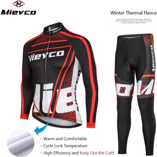 Winter Thermal Fleece Cycling Jersey Set Bicycle Clothing Bicicleta Suit Maillot Ropa Ciclismo Invierno Mountain Bike MTB Racing