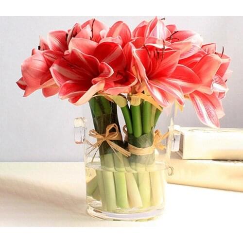 1 Bouquet of Artificial Clivia Flower Bridal Wedding Party Home Garden Decoration Artificial & Dried Flowers Clivia Faux Leather
