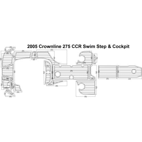 2005 Crownline 190LS Swim Step & Cockpit Pad Boat EVA Teak Decking 1/4" 6mm