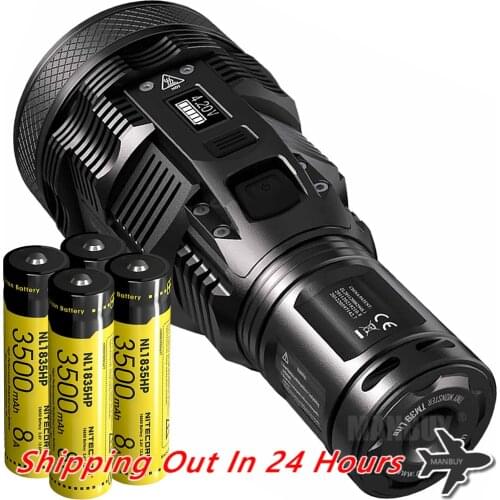 2020 NITECORE TM39Lite with 4 pieces NL1835HP 3500mAh Rechargeable Batteries 5200 Lumens LED Flashlight Super Bright Baton Torch