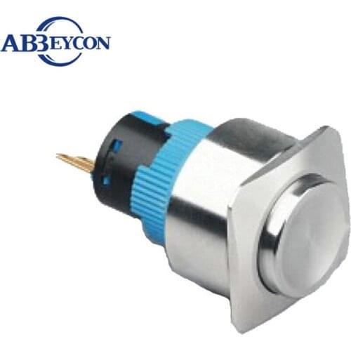 22322F High quality 22mm stainless steel switch with square high flat head momentary function abbeycon switch