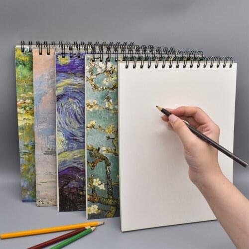 A4 Anime Sketchbook Painting Art Сoloring Book Student Graffiti Notepad Cute Coil Hand Drawing Notebook Stationery for Boy Girl
