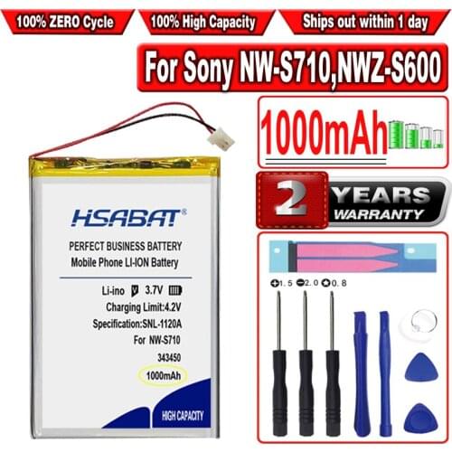 HSABAT 1000mAh NW-S710 Battery for Sony NWZ-S600 NWZ-S600F NWZ-S610 NWZ-S615 NWZ-S615F NWZ-S616 NWZ-S616F NWZ-S618