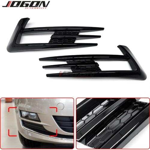 Black For Volkswagen VW Golf 7 MK7 2014- 2017 Car Accessories Front Side Bumper Fog Light Eyelid Eyebrow Airvent Splitter Trim