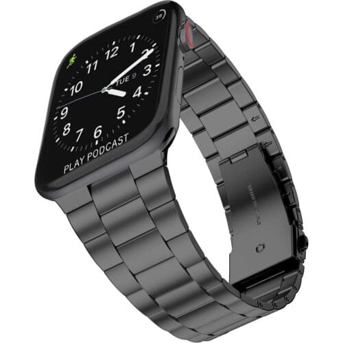 For Apple Watch 5 Band 44mm 42mm Upgraded Version Solid Stainless Steel Bands Business iWatch Strap for Apple Watch 4 40mm 38mm