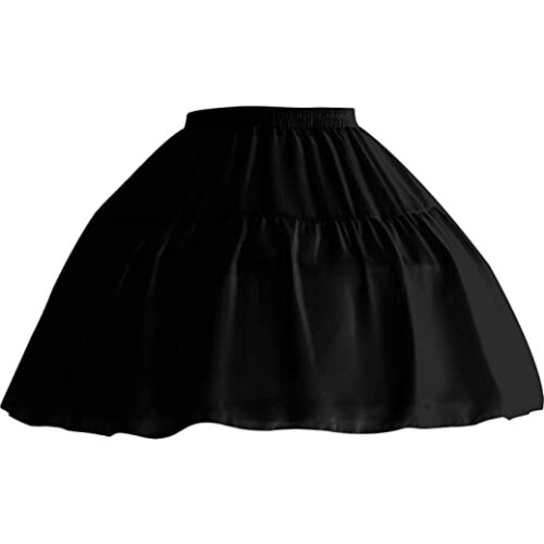 Women Girls Crinoline Petticoat 2 Hoops Skirt Chiffon Ball Gown Short Half Slip Underskirt for Lolita Cosplay