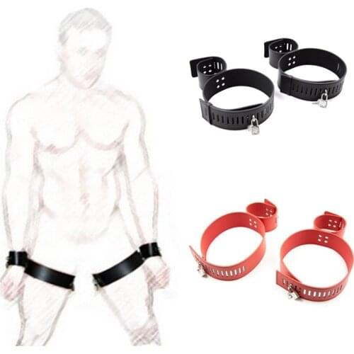 Erotic Slave Leather Handcuffs & Thigh Cuffs BDSM Bondage Sex Toys for Women Men Gay Adult Game Sex Posture Restraints Handcuffs