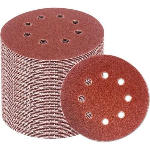 Hot 60PCS 5 Inch Sanding Discs Sandpaper Assorted 60 80 120 180 240 320 Grits For Power Ran Track Sanders