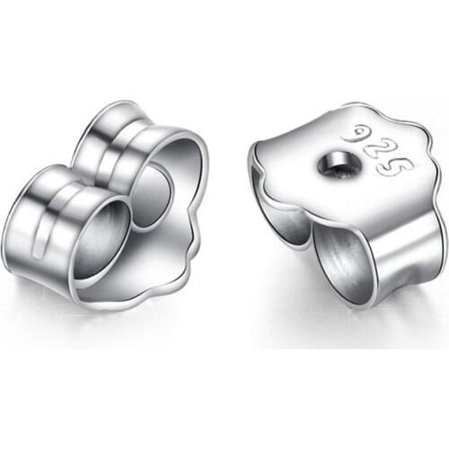 HOT 6X5MM 50PCS 925 Sterling Silver Butterfly BACK STOPPERS Earrings Jewelry Findings For Stud Pin Jewelry Settings FY-02