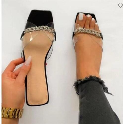 Foreign Trade Large Size Sandals Women 2021 New European And American Diamond Strip Sandals Women Sandals And Slippers Women