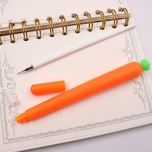 Jonvon Satone 25 Pcs Creative Carrot Pen Black Refill Neutral Pen Stationery Korean Signature Gel Pens Student Carrot Wholesale