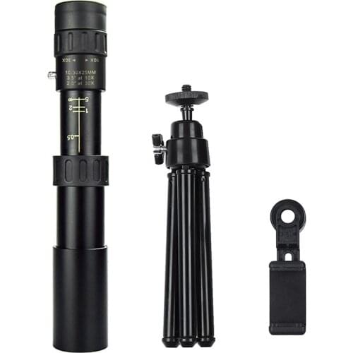 KKmoon 10-300×40 Zoom Monocular BAK4 Prism Monocular Retractable Telescope with Tripod Phone Mount Lanyard Carrying Case