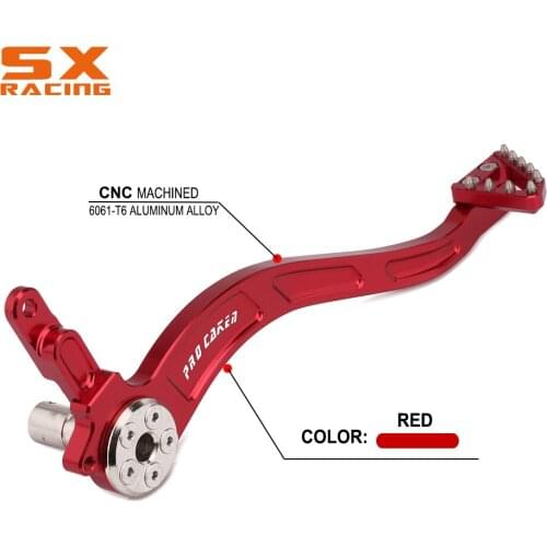 Motorcycle Red Aluminum Rear Foot Brake Lever Pedal For HONDA CRF150F CRF230F CRF 150F 230F 2003-2009 2012-2017 Dirt Bike