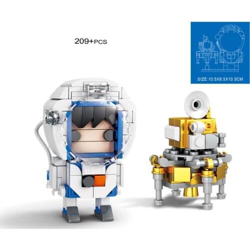 City Creator Aerospace Science Series Lunar Probe Space Suit Astronaut Figures DIY Model Building Blocks Toys