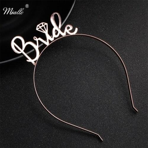 Miallo Fashion 'Bride' Character Alloy Wedding Tiaras and Crowns Bride Exclusive Hairbands Bridal Headpieces Hair Accessories