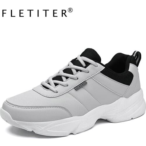 Waterproof Mens Sneakers Light Autumn Running Shoes Lace-Up Jogging Shoes Leather Man Sneaker Vulcanized Shoes Male Casual 2021