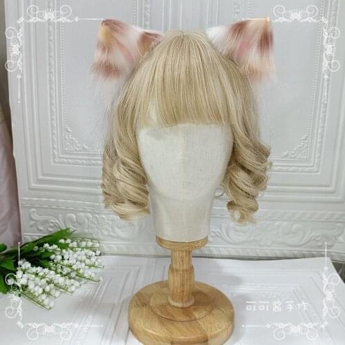 Full-Color Three-Flower Cat Barrettes Animal Ears Lolita Hair Accessories Original Handmade JK Cat Ear Headband