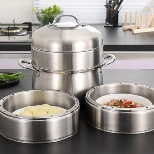 Steamer 304 stainless steel 5-layer pot bottom thick pot with 5-layer induction cooker five soup pot steamer home