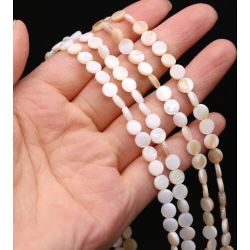 Natural shell beads mother of pearl round sheet shape loose spacer beaded for jewelry making DIY necklace bracelet accessories