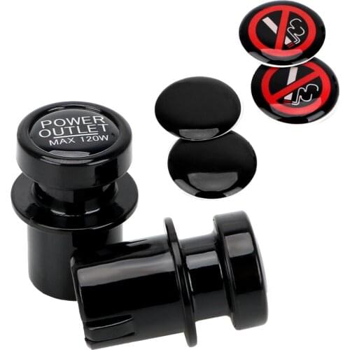 Car Cigarette Lighter Dust Cover 2 Piece/set Universal Car Charger Cigarette Lighter Plug Black