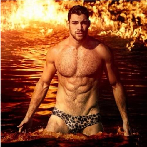 SD390 New sexy animal leopard print swimsuits summer beach shorts board swimming trunk hot gay men swimwear bikinis bathing suit