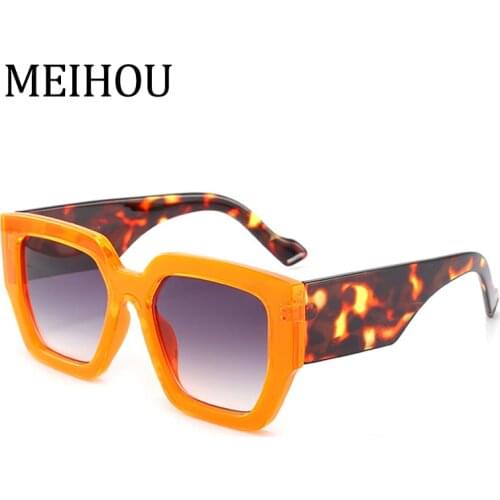 Orange Big Frame Square Sunglasses Women Fashion Designer New Vintage Gradient Sun Glasses Ladies Ouclos De Sol UV400