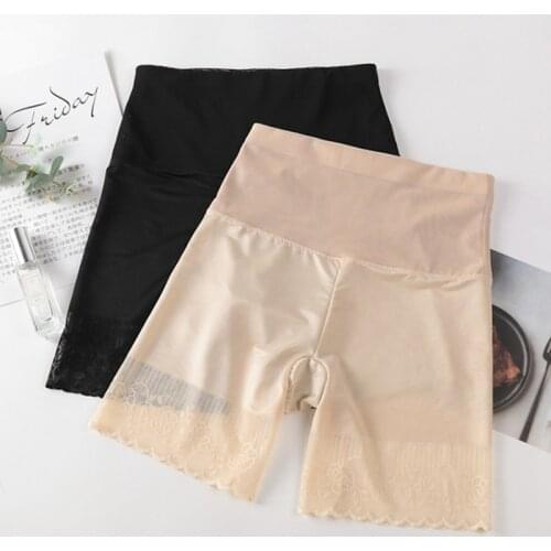 High Waist Boxer Women Lingerie Hollow Out Safety Pants Plus Size Solid Cotton Bottoming Underwear