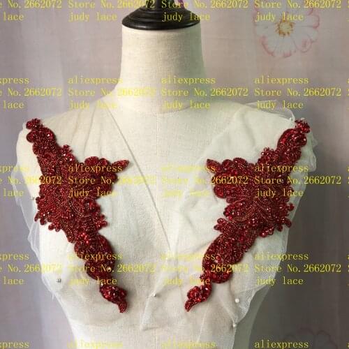 Stock 1piece/bag Wine red chest decoration hot diamond beads fashion accessories for the wedding dress festival dress